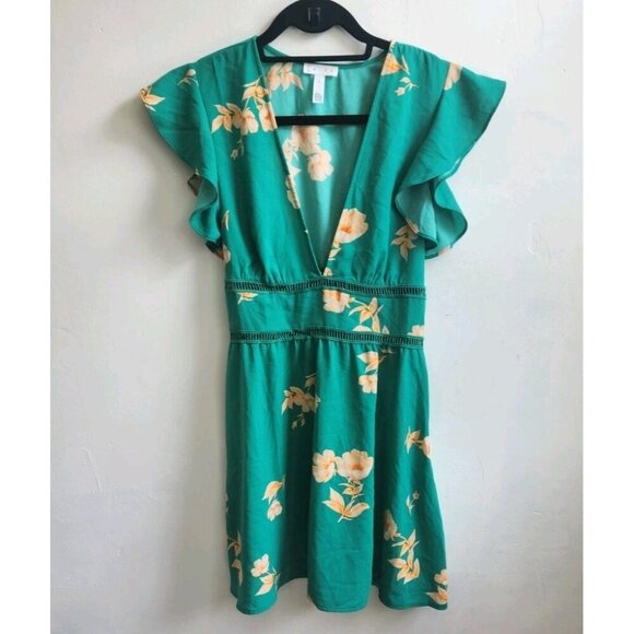 Leoth Short Sleeve Floral Shift Dress Size S - Picture 2 of 9